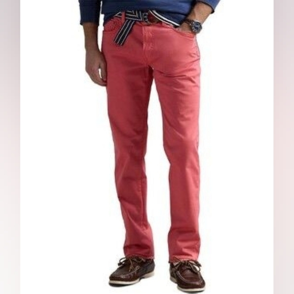 NWT Men POLO RALPH LAUREN Red Varick Slim Straight Stretch Sateen Casual Pants - Picture 4 of 11